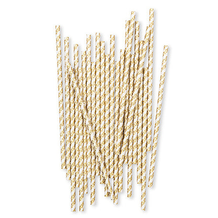 Gold Foil X&Os Paper Drinking Straws