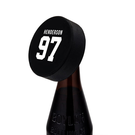 Custom Hockey Jersey Number Puck Bottle Opener Gift