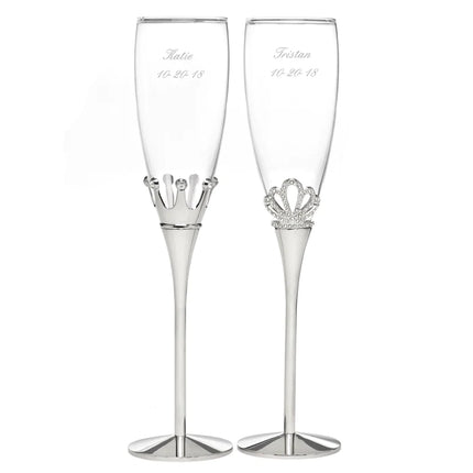 Personalized King and Queen Glassware Set