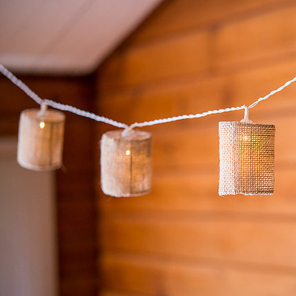 LED String Party Lights with Burlap Shades
