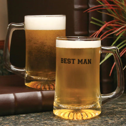 Personalized Best Man Wedding Party Glass Mug Barware