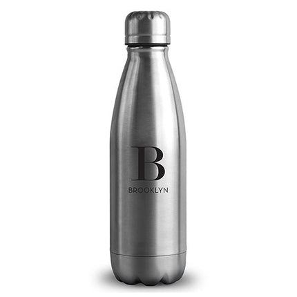 Central Park Travel Bottle - Matte Silver - Modern Serif Initial Printing