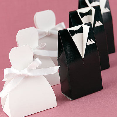 Wedding Gown and Groom Wedding Favor Box (Bride sold separately)