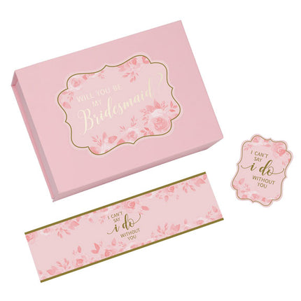 Pink and Gold Will You Be My Bridesmaid Proposal Box