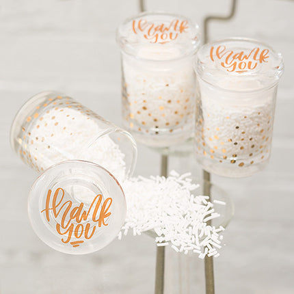 Gold Polka Dot Mini Glass Wedding Party Favor Jar