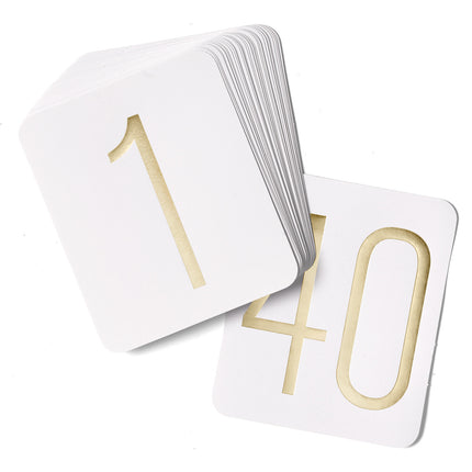 Gold Foil Wedding Table Numbers (Numbers 1- 40)