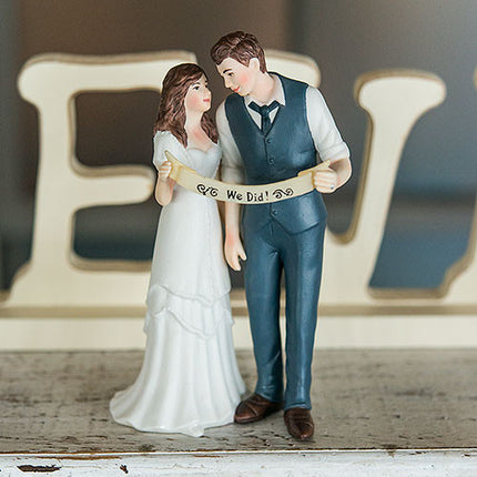 Hipster Bride and Groom Cake Top