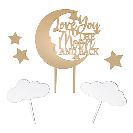 Acrylic Love You to the Moon Party Cake Pick and Decor - Discontinued