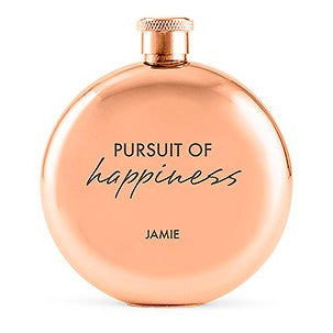 Personalized Pursuit Of Happiness Rose Gold Flask