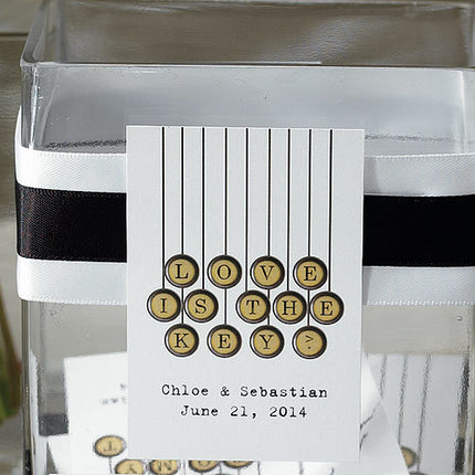 The Vintage Typewriter card being used as a note card for the wishing well.
