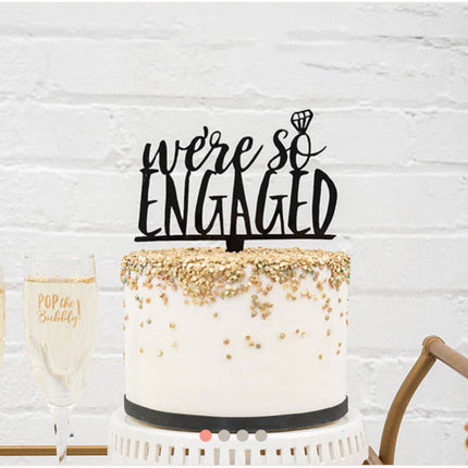 Pop the Bubbly Wedding Engagement Party Cake Topper