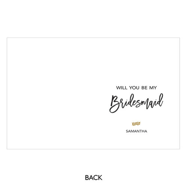 Will You Be My Bridesmaid Gold Glitter Card (Pack of 24)