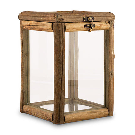 Rustic Wood and Glass Box with Lid for Weddings and Events