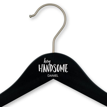 Personalized Black Wooden Groom Groomsmen Suit Hanger