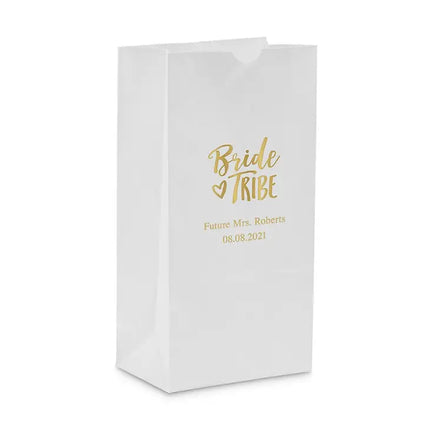 Custom Printed Bride Tribe Gusset Paper Goodie Party Gift Bag (25 bags)