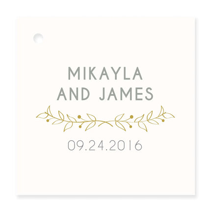 Woodland Square Wedding Favor Tag - 2 Inch (Pack of 24)