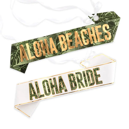 Paper Bachelorette Party Sash - Tropical Aloha Beaches