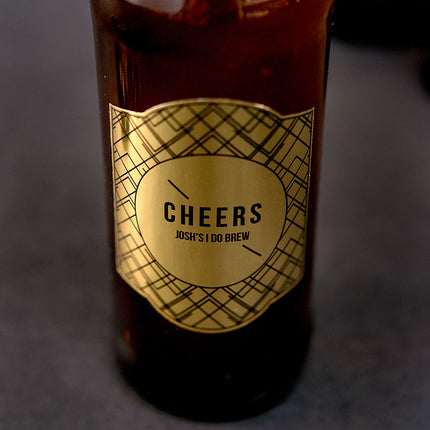 Personalized Beer Bottle Label - Gold Metallic Foil Gold