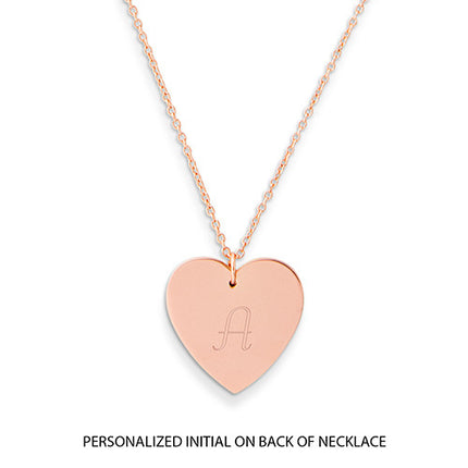 Crystal Double Swing Heart Necklace - Matte Rose Gold