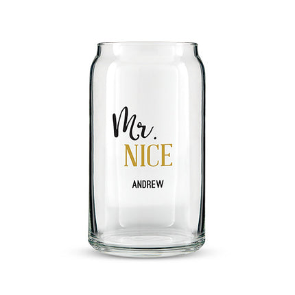 Can Shaped Glass Personalized - Mr. Nice Standard Font