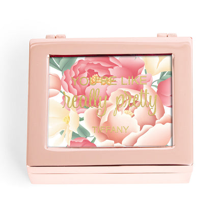 Rose Gold Personalized You're Like Really Pretty Floral Print Jewelry Box