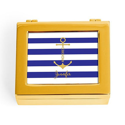 Personalized Nautical Themed Boat Anchor Jewelry Box