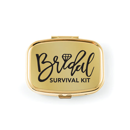 Bridal Survival Small Gold Pocket/Purse Pill Box
