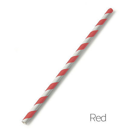 Red Candy Striped Paper Straw