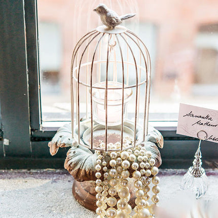 Small Metal Decorative Birdcage with Suspended Tealight Holder