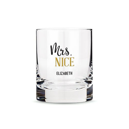 Personalized Whiskey Glasses with Mrs. Nice Print