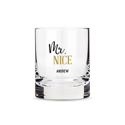 Personalized Whiskey Glasses with Mr. Nice Print