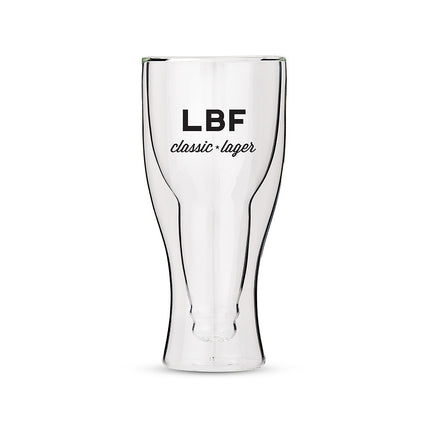Personalized Double Walled Beer Glass Classic Lager Print