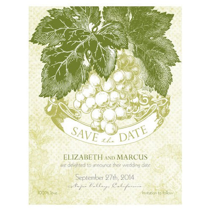 A Wine Romance Save The Date Card (All Colors) Pack of 25