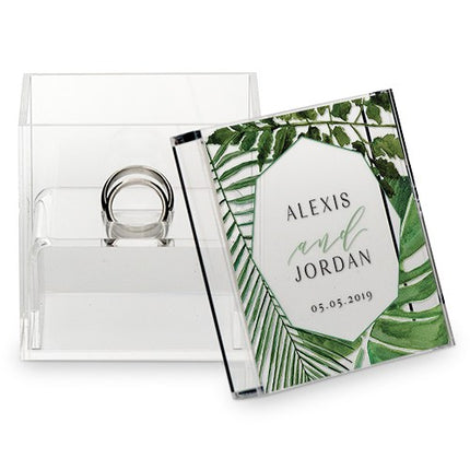Woodland Acrylic Personalized Wedding Ring Box
