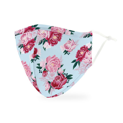 Adult Protective Cloth Face Mask - Blue Modern Floral
