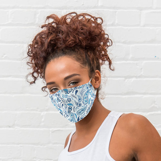 Reusable Cloth Face Mask - Blue Paisley