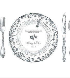 Personalized Antique Chic Paper Placemat Table Setting (Pack of 12)