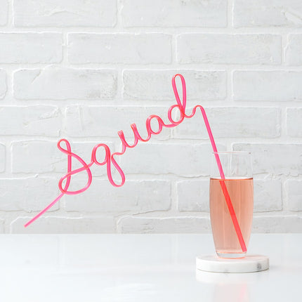 Bachelorette Party Silly Pink Straw - Squad