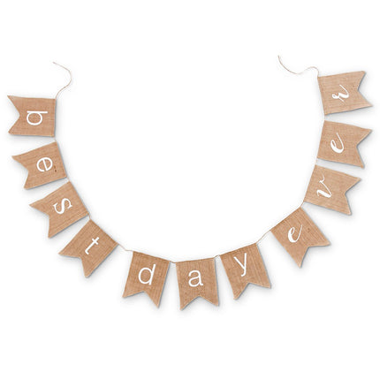 "Best Day Ever" Natural Burlap Bunting