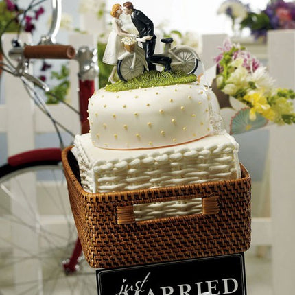 Bicycle Bride and Groom Wedding Cake Topper