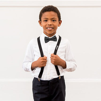 Boy's Monogrammed Tuxedo Suspender and Bowtie Gift Set - Discontinued
