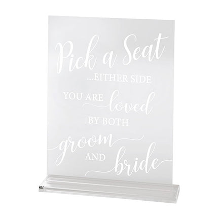 Clear Acrylic Wedding Seating Sign Wedding Ceremony Seating Sign