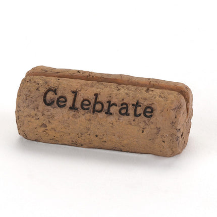 "Celebrate" Wine Cork Wedding Place Card Holder