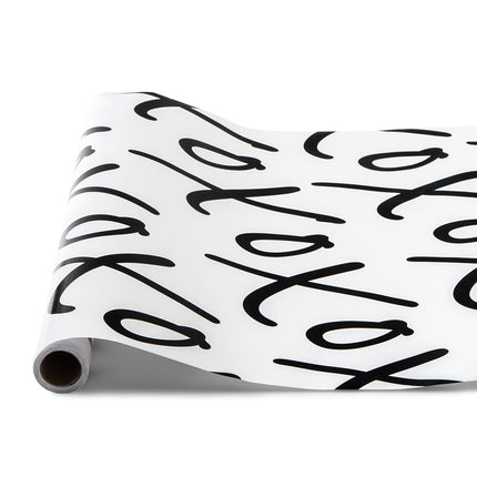 Black and White XOXO Paper Party 25-Foot Table Runner