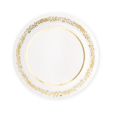 Love Wreath Gold and Green Paper Tableware Party Set - Serves 24