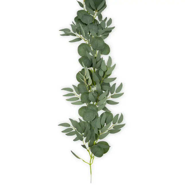 Faux Eucalyptus Vine Greenery Table or Mantle Garland Green Ornamental Centerpiece Set of 2