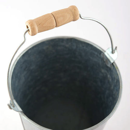 9-Inch Galvanized Tin Flower Bucket with Handle