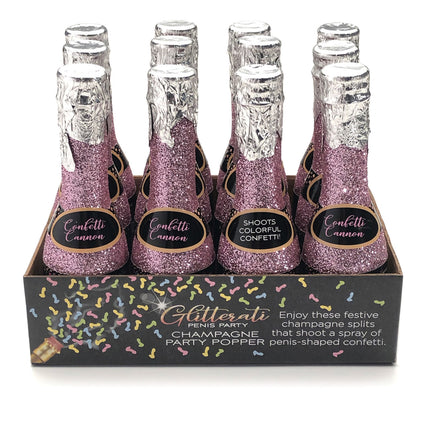 Glitterati Champagne Confetti Poppers Adult Party Decorations (12)