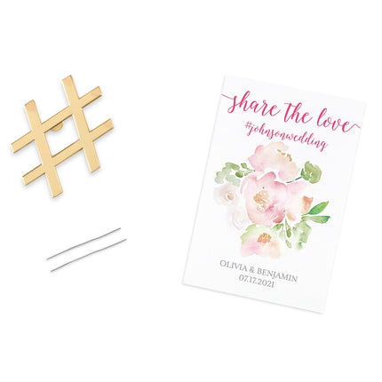 Share the Love Gold Hashtag Bottle Opener Wedding Favor