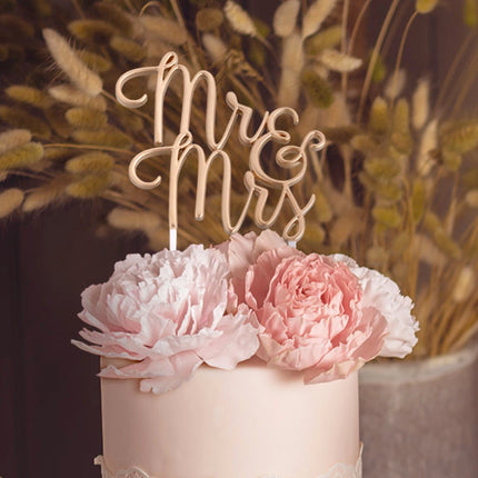 Gold Mr & Mrs Wedding Cake Topper